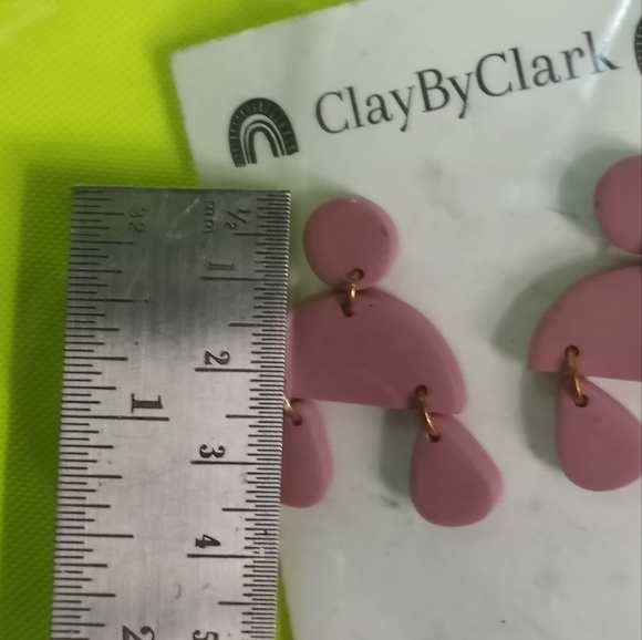 Pink clay by Clark Earrings - Picture 3 of 4